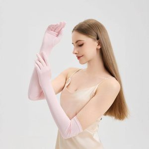 Elbow-Length Silk Gloves for Women