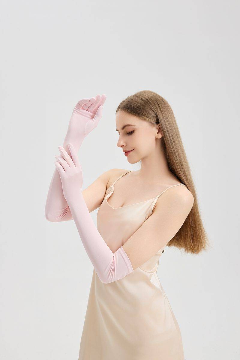 Elbow-Length Silk Gloves for Women