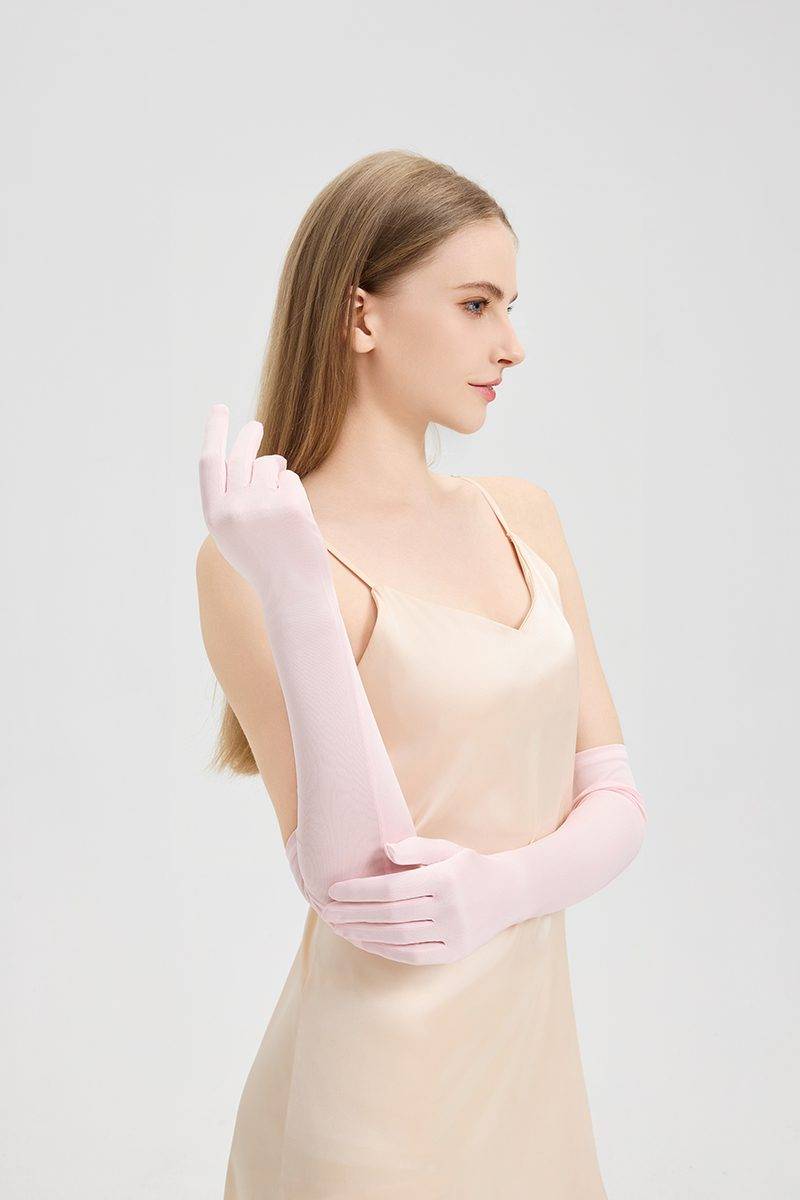 Elbow-Length Silk Gloves for Women