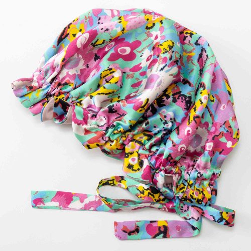 Floral Print Silk Sleep Cap for Kids