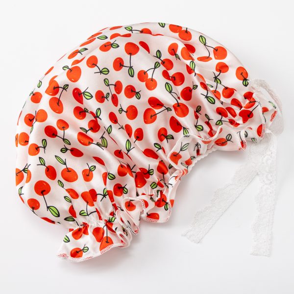 Silk Sleep Cap for Kids with Bow Lace Tie