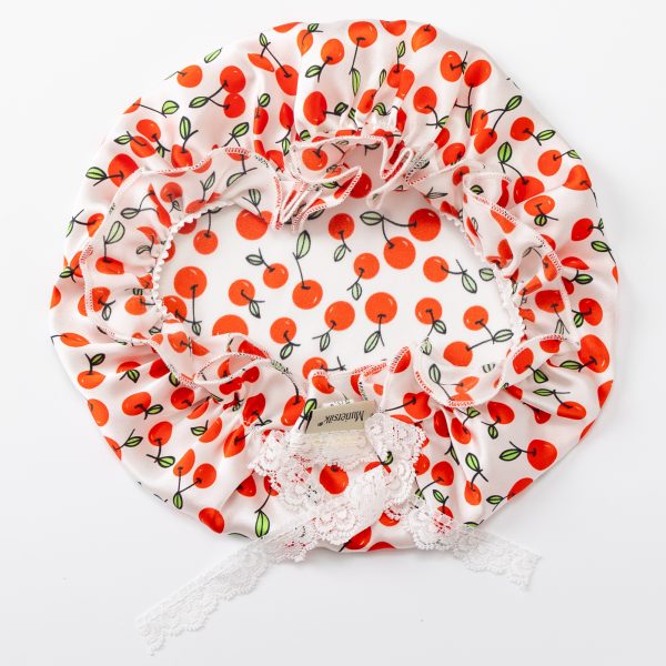 Silk Sleep Cap for Kids with Bow Lace Tie